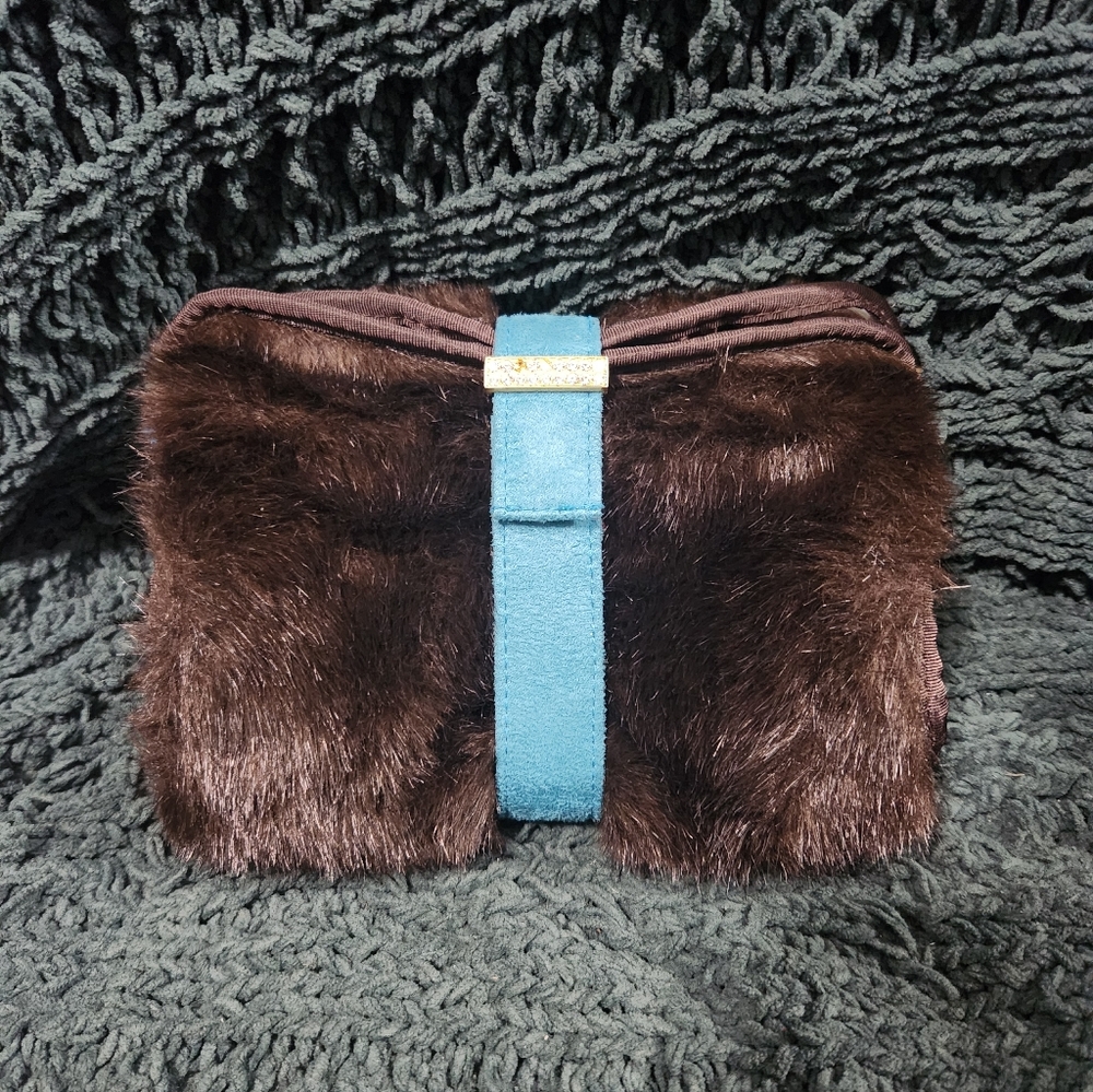 Stephanie Johnson Faux Fur Cosmetic Rollup Bag